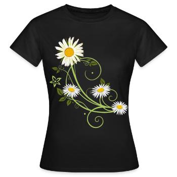 Ranke avec Marguerite et Marguerite - T-shirt Femme - noir - Devant - AI Model Female 172 dark (172cm)