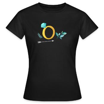 Bague de fiançailles - T-shirt Femme - noir - Devant - AI Model Female 172 dark (172cm)