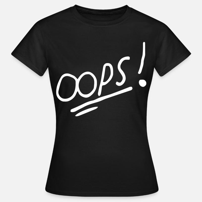 Vibrant Oops Handwritten Text Design - Women's T-Shirt - black
