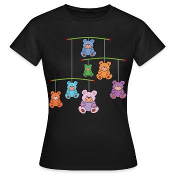 Mobilé mit Teddybären - Frauen T-Shirt - Schwarz - Vorne - AI Model Female 172 dark (172cm)