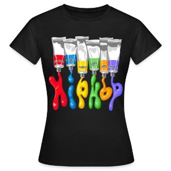 Hip hop tubes - Frauen T-Shirt - Schwarz - Vorne - AI Model Female 172 dark (172cm)