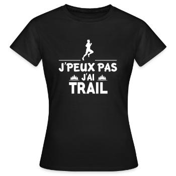 ICH KANN NICHT MIT TRAIL - Frauen T-Shirt - Schwarz - Vorne - AI Model Female 172 dark (172cm)