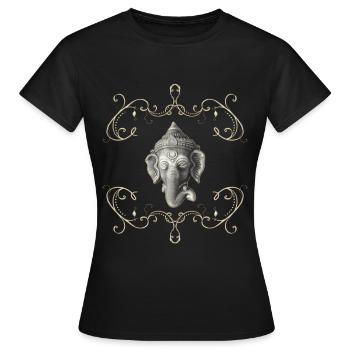 Éléphant hindou dieu ganesh - T-shirt Femme - noir - Devant - AI Model Female 172 dark (172cm)