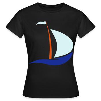 bateau à voile - T-shirt Femme - noir - Devant - AI Model Female 172 dark (172cm)