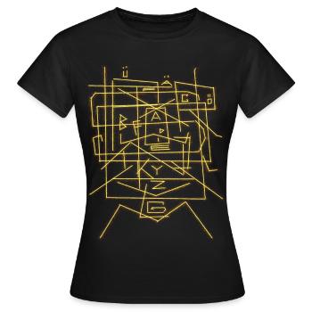 alphabet - Women's T-Shirt - black - Front - AI Model Female 172 dark (172cm)