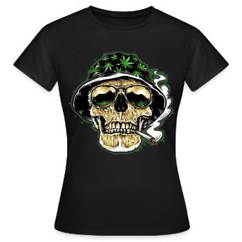 Kiff Skull - Frauen T-Shirt - Schwarz - Vorne - AI Model Female 172 dark (172cm)