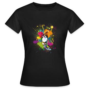 Klekskatze - T-shirt Femme - noir - Devant - AI Model Female 172 dark (172cm)