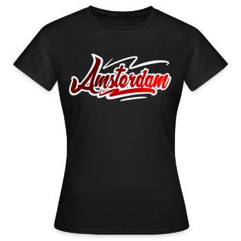Amsterdam - Frauen T-Shirt - Schwarz - Vorne - AI Model Female 172 dark (172cm)
