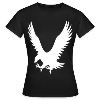 Adler beim Angriff - Frauen T-Shirt - Schwarz - Vorne - AI Model Female 172 dark (172cm)