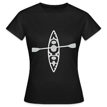 Cadeau de canoë en pagaie de kayak - T-shirt Femme - noir - Devant - AI Model Female 172 dark (172cm)