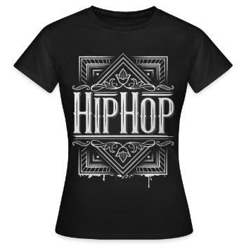 HipHop - Hip hop - Hip-Hop Old School - T-shirt Femme - noir - Devant - AI Model Female 172 dark (172cm)