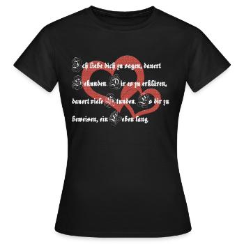 Ich Liebe dich Spruch / Gedicht - Frauen T-Shirt - Schwarz - Vorne - AI Model Female 172 dark (172cm)