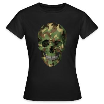 Camouflage Skull - Women's T-Shirt - black - Front - AI Model Female 172 dark (172cm)