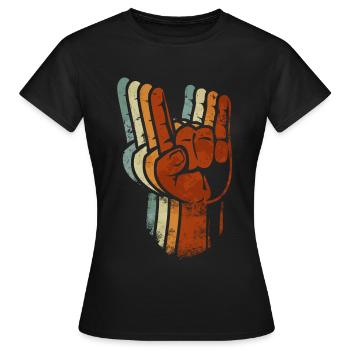 Rock Heavy metal signes - T-shirt Femme - noir - Devant - AI Model Female 172 dark (172cm)