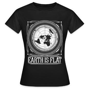 Flat Earth Vintage - Earth is flat - Women's T-Shirt - black - Front - AI Model Female 172 dark (172cm)