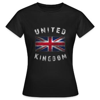 Union Jack - United Kingdom - Frauen T-Shirt - Schwarz - Vorne - AI Model Female 172 dark (172cm)
