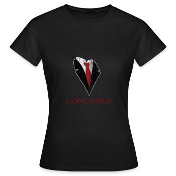 Eleganter Anzug mit Krawatte Motiv - Frauen T-Shirt - Schwarz - Vorne - AI Model Female 172 dark (172cm)