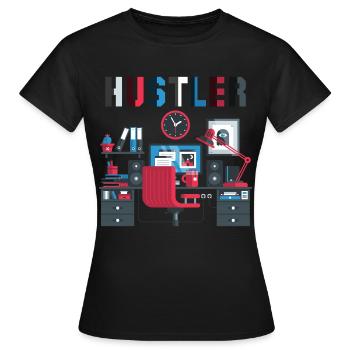 Hustler workhorse - Women's T-Shirt - black - Front - AI Model Female 172 dark (172cm)
