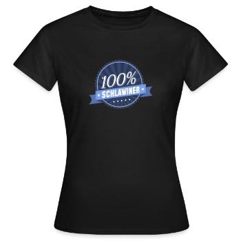 100 % Schlawiner - Frauen T-Shirt - Schwarz - Vorne - AI Model Female 172 dark (172cm)