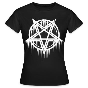 Pentagramme satanique - T-shirt Femme - noir - Devant - AI Model Female 172 dark (172cm)