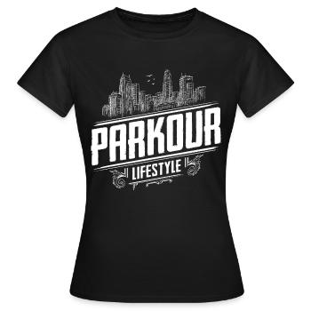 Parkour - Parcour - Freerunning - T-shirt Femme - noir - Devant - AI Model Female 172 dark (172cm)