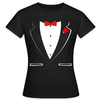 Smoking Gentleman Style - Frauen T-Shirt - Schwarz - Vorne - AI Model Female 172 dark (172cm)