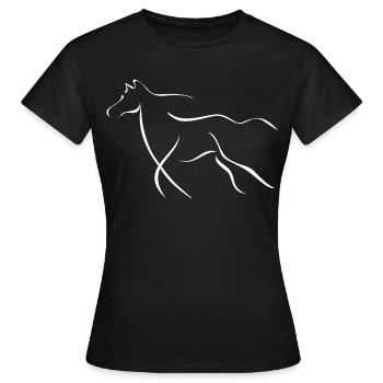 Elegantes Pferd  - Frauen T-Shirt - Schwarz - Vorne - AI Model Female 172 dark (172cm)