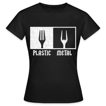 Plastic Metal Music Pommesgabel Festival Rock Fans - Women's T-Shirt - black - Front - AI Model Female 172 dark (172cm)