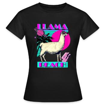 Llama Beach - Frauen T-Shirt - Schwarz - Vorne - AI Model Female 172 dark (172cm)
