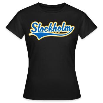 Stockholm Swoosh - T-shirt Femme - noir - Devant - AI Model Female 172 dark (172cm)