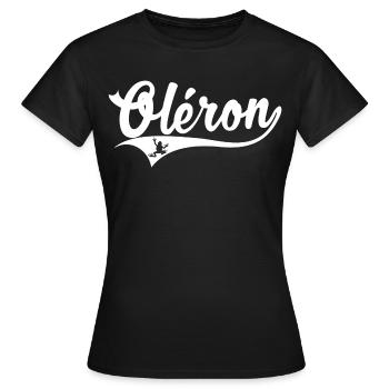 Oléron Swoosh - T-shirt Femme - noir - Devant - AI Model Female 172 dark (172cm)
