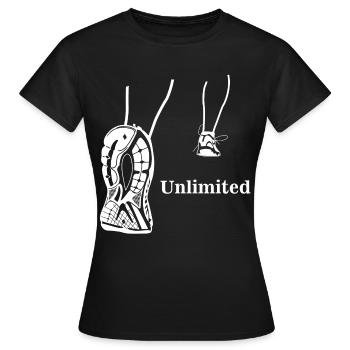 Illimité - conception en cours d'exécution - T-shirt Femme - noir - Devant - AI Model Female 172 dark (172cm)