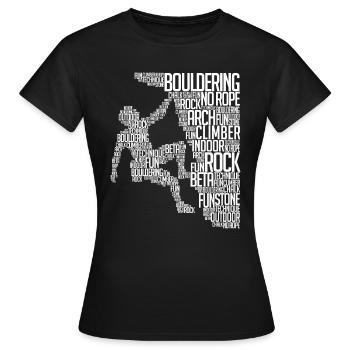 Boulder Climbing Mountaineering Rock Face Mountaineers - Women's T-Shirt - black - Front - AI Model Female 172 dark (172cm)