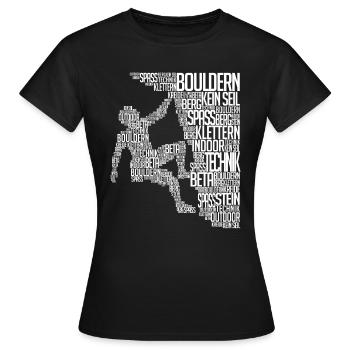 Mountaineers Boulder Climbers Climbing Rock Face - Women's T-Shirt - black - Front - AI Model Female 172 dark (172cm)