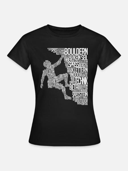 Bergsteiger Boulder Kletterer Klettern Felswand - Frauen T-Shirt - Schwarz