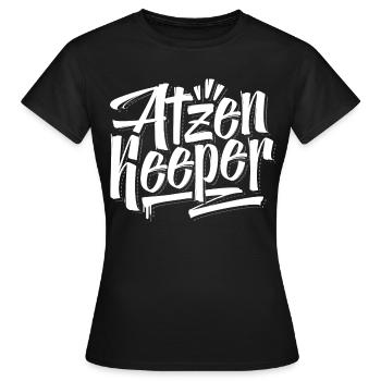 Atzen Keeper / MC Bogy / Berlin Crime - Frauen T-Shirt - Schwarz - Vorne - AI Model Female 172 dark (172cm)