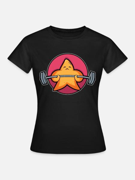 Gewichtheber-Seestern - Frauen T-Shirt - Schwarz