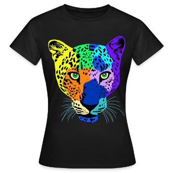 Kunterbunte Safari - Frauen T-Shirt - Schwarz - Vorne - AI Model Female 172 dark (172cm)