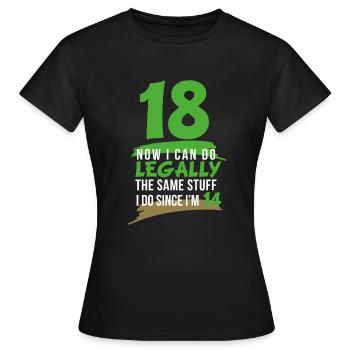 18ème anniversaire Dix-huit ans Printemps - T-shirt Femme - noir - Devant - AI Model Female 172 dark (172cm)