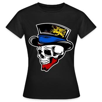 Crâne Rostock - T-shirt Femme - noir - Devant - AI Model Female 172 dark (172cm)