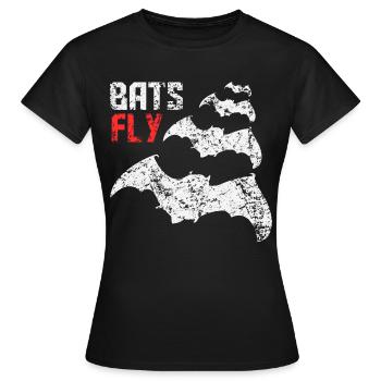 Bats Fly - Bat - Bat - Design - Women's T-Shirt - black - Front - AI Model Female 172 dark (172cm)
