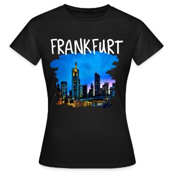 Skyline de Francfort - T-shirt Femme - noir - Devant - AI Model Female 172 dark (172cm)
