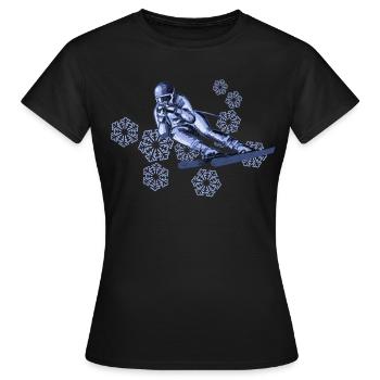 skiing - T-shirt Femme - noir - Devant - AI Model Female 172 dark (172cm)