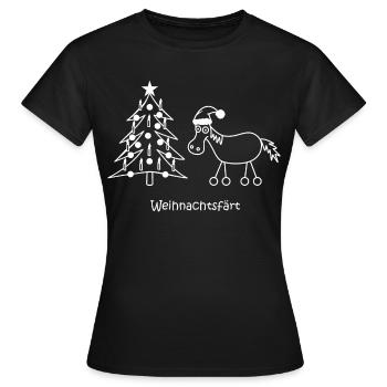 weihnachtsfaert, Weihnachten färt Pferd auf Rädern - Frauen T-Shirt - Schwarz - Vorne - AI Model Female 172 dark (172cm)
