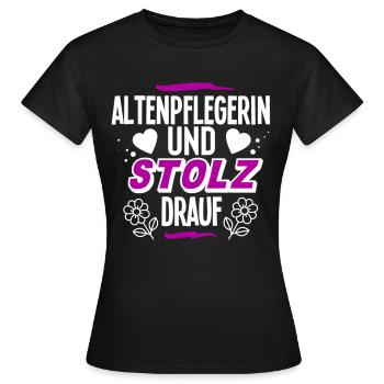 Altenpflegerin - Frauen T-Shirt - Schwarz - Vorne - AI Model Female 172 dark (172cm)