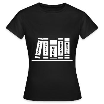 Lessing, Goethe, homme, Brecht, Hesse - T-shirt Femme - noir - Devant - AI Model Female 172 dark (172cm)