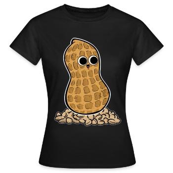 Erdnuss Erdnüsse Nuss Nüsse Kind Kinder Baby - Frauen T-Shirt - Schwarz - Vorne - AI Model Female 172 dark (172cm)