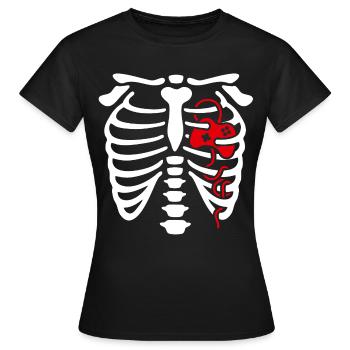 Halloween Brustkorb Gamer Herz game controller - Frauen T-Shirt - Schwarz - Vorne - AI Model Female 172 dark (172cm)