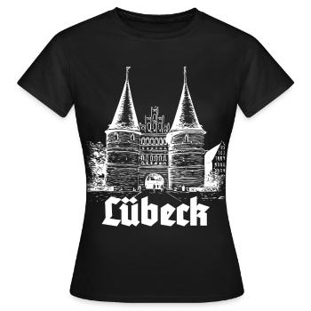 Lübeck - Design - T-shirt Femme - noir - Devant - AI Model Female 172 dark (172cm)
