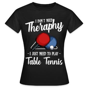 Tischtennis Therapie Shirt - Frauen T-Shirt - Schwarz - Vorne - AI Model Female 172 dark (172cm)